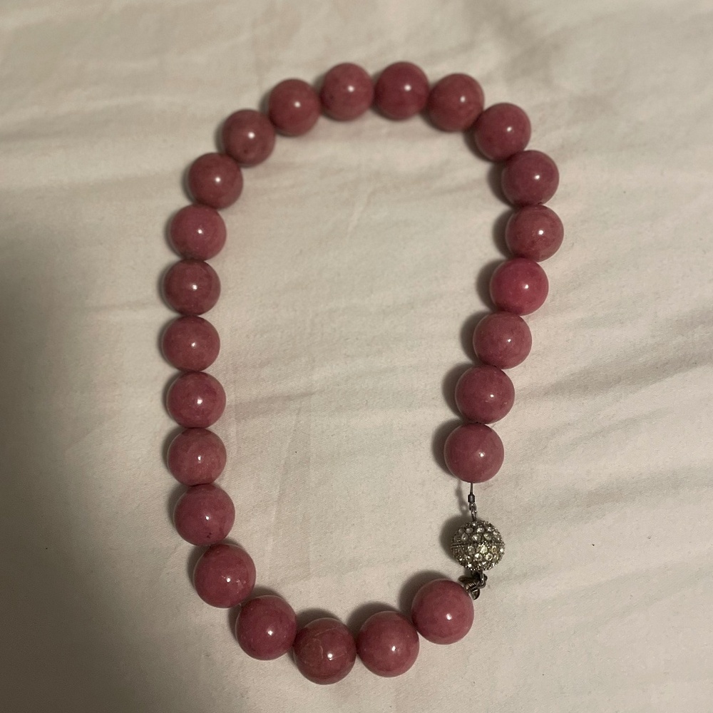 Beautiful bright violet purple beaded necklace